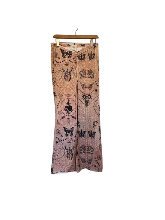 BDG Urban Outfitters Pants - BDG Witchcore Fairy Grunge Flare Pants Women 27 Gothic Moth Skull Snake Tattoo